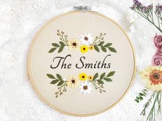 the smiths hand embroidery kit with flowers