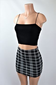 Size: S, Color: Black Plaid Short Skirt, Cheap Fashion Outfits, White Lavender, Clothing Trends, Plaid Mini Skirt, Cheap Fashion, Plaid Shorts, Cheap Clothes, Short Skirt