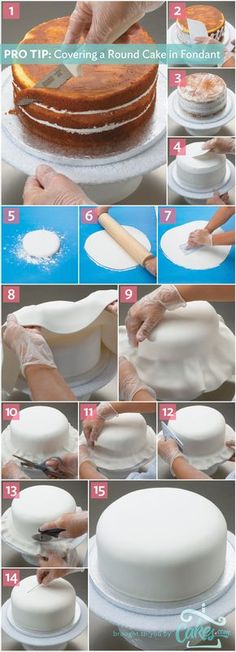 how to decorate a round cake with fondant and icing step by step instructions