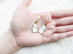 A pair of cute bunny earrings ♡ Choose between gold or silver Bunny charm is 2cm Comes with rubber earring backs Harajuku Decora, Bunny Earrings, Kawaii Bunny, Soft Girl Aesthetic, K Fashion, Enamel Earrings, Soft Girl, Cute Bunny, Earring Backs