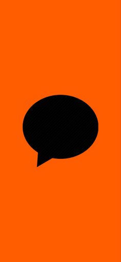 an orange background with a black speech bubble