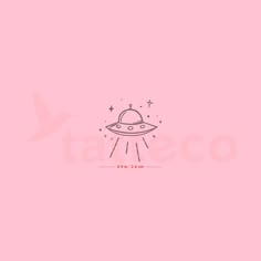 a pink wallpaper with the word space on it and an image of a spaceship