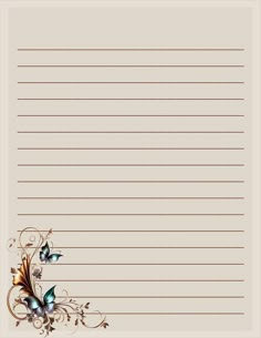 a blank paper with butterflies on it