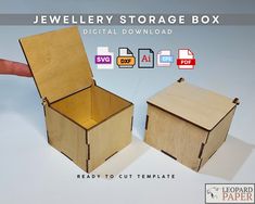 the jewelry storage box is ready to cut templates