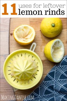 lemons on a cutting board with the title 11 uses for leftover lemon rings