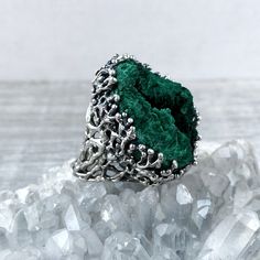 Huge Tree branch ring silver raw malachite ring druzy gemstone ring green stone ring Raw crystal for women made in Armenia Handmade silver ring with a natural raw malachite gemstone. Gorgeous and crazy look just for only special women) This is a perfect gift to those, who love nature, green color and of course big but comfortable rings We also make matching earrings, pendants,s and bracelets! ATTENTION This is a natural stone and it is unique, so it might not be possible to make the second one w Green Open Ring For Jewelry Making, May Birthstone Crystal Ring For Jewelry Making, Green Large Stone Ring Jewelry, Nature-inspired Jewelry With Raw Stone For Gift, Fine Jewelry Agate Gemstone, Green Large Stone Ring, Fine Jewelry With Large Stone For Promise, Fine Jewelry Ring With Large Stone, Agate Raw Stone Jewelry For Jewelry Making