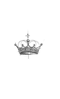 a black and white drawing of a crown