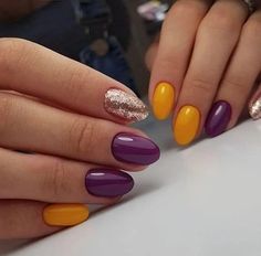 Unghie Sfumate, October Nails, Cute Gel Nails, Fall Nail Art, Yellow Nails