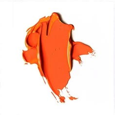 an orange paint smearches on a white background