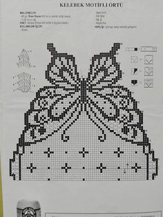 a cross - stitch pattern with an image of a butterfly on it's back