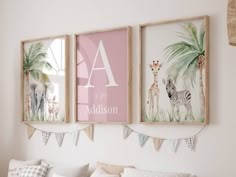 Pink Safari Nursery Paint, Sage And Pink Nursery Safari, Dusty Pink Safari Nursery, Pink Nursery Safari, Safari Toddler Room Girl, Girly Jungle Theme Nursery, Jungle Theme Nursery Girl, Baby Girl Jungle Nursery, Safari Baby Room Girl