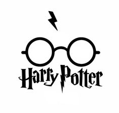 the harry potter logo is shown in black and white, with lightning bolt above it