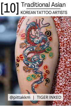 On this pin, there is a traditional Asian tattoo of Haku in Dancheong colors (traditional Korean colors) by Pitta KKM on Instagram. Here are 10 amazing traditional Asian Korean tattoo artists. Learn more at Tiger Inked.