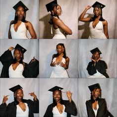 #blackgirl Senior Class Picture Ideas, Photo Poses For Graduation, Grad Pic Ideas Photo Shoots, Black Women Graduation Outfits, Hair Graduation Ideas, Black Outfit Photoshoot Ideas, Senior Pictures Black Women