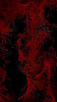 an abstract painting with red and black colors