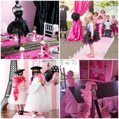 Pink Runway Fashion, Parisian Party Theme, Paris Themed Birthday Party, Golden Birthday Parties, Princess Balloons, Barbie Theme Party