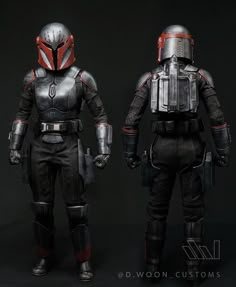 two star wars action figures, one in armor and the other in full body armor