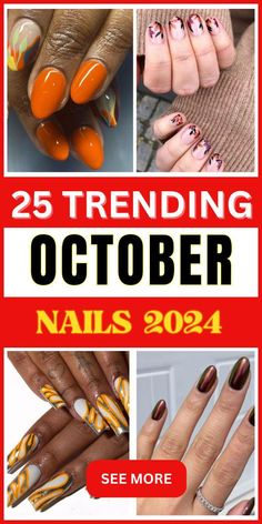 October Gel Nails, Vacation Nail Designs, Gel Nail Ideas, Nails Fall Nails, 25 October, Short Almond Nails