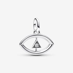 Keep the vibes good with Pandora ME Evil Eye Medallion Charm. This sterling silver charm features an open silhouette of an eye embellished with raised lines and microbeading on one side. The eye's center features a triangle with a sparkling stone on the front, plus a triangular hole and microbeading on the stone's reverse. An ideal addition to any Pandora ME collection, this evil eye charm brings edgy style to your look. Can only be styled on openable links. - Pandora ME Evil Eye Medallion Charm Pandora Me Collection, Pandora Me, Pandora Essence, Pearl Diamond Jewelry, Custom Charm Bracelet, Heart Promise Rings, Rose Gold Plated Ring, Gold Armband, Solid Gold Necklace