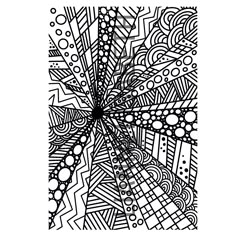 a black and white drawing of an abstract design with circles, lines, and rectangles