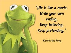 kermit the frog sitting with his hand on his chin