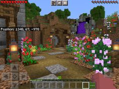 an image of a garden in minecraft