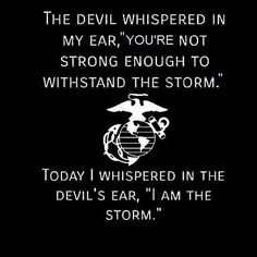 the devil whispered in my ear, you're not strong enough to stand behind the storm