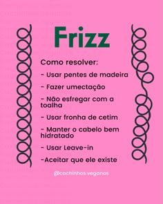 Toda cacheada sabe que o frizz faz parte do cabelo cacheado, mas existem várias forma de lidar com ele. Nesse post eu vou citar 7 dicas para você resolver o seu problema com o frizz How To Grow Your Hair Faster, Hair Growing Tips, Skin Care Spa, Diy Hair Mask, Grow Hair Faster, Girl Tips, Curly Hair Tips, Hair Routines, Dream Hair