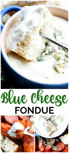 blue cheese fondue is an easy appetizer that's ready in under 30 minutes