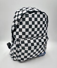 Racing . Checkered Backpack . Black and White Checkered Backpack . Checkered Flag Bag Casual School Backpack With Zipper Pocket, Casual Backpack With Zipper Pocket For Study, Casual Study Backpack With Zipper Pocket, School Bag With Cell Phone Pocket, Checkered Swimwear, Checkered Swimsuit, Car Themed Bedrooms, Books Accessories, Racing Baby