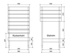 the measurements for two shelves and one shelf