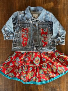 Can ship within 48 hours of order   Jean Jacket with matching Ribbon skirt.   Size: 18-24 months Baby Ribbon Skirt, Ribbon Skirt, Girls Costumes, Ribbon Skirts, Phoenix Az, Girl Costumes, Jean Jacket, Phoenix, Girl Outfits