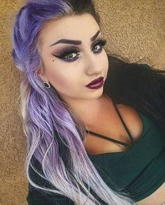 IG's @disneylandprincesa used our #UltraViolet mixed with #VirginSnow for this amazing #HalfandHalf hair! Eye Contacts, Emo Scene Hair, Colourful Hair, Multi Colored Hair, Lilac Hair, Bright Hair Colors, All Hairstyles, Multicolored Hair, Unique Hair