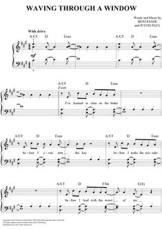 the sheet music for waiting through window