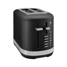 an image of a black and silver toaster