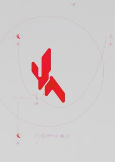 the letter k is made up of red shapes