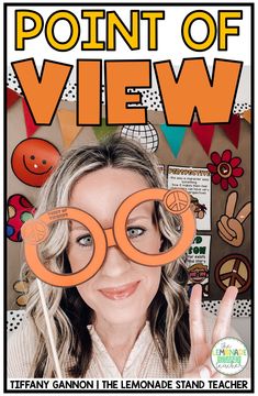 the front cover of point of view magazine with a woman holding up two lollipop sticks