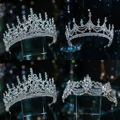 Luxury Diverse Silver Color Crystal Bridal Tiaras Crown Rhinestone Pageant Diadema Collares Headpieces Wedding Hair Accessories Sweet 16 Crowns, Crown For Wedding, Crown Aesthetic, Pageant Crowns, Tiara Headpieces, Bridal Tiaras, Crystal Bridal Tiaras, Antique Filigree, Sparkly Wedding