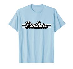 PRICES MAY VARY. Support your sports team with this vintage-inspired panthers mascot t-shirt. Great shirt for all sports teams, Football, Baseball, Soccer, Basketball, Track, Softball, Swim Team, Cheerleading, Marching Band. High School mascot, college, school spirit, fan Great gift idea for birthdays or Christmas for a Panthers sports fan in high school, middle school, elementary school or college! Retro Shirt Design, Graphic Tee, Black and White Stripe, Mens, Womens, Kids, youth, mom, dad, lit Panther Tshirt Designs, Retro Game Day T-shirt With Logo Print, Retro Logo Print T-shirt For Game Day, Retro College Football Season T-shirt, Sporty University Logo T-shirt For Fans, Retro College T-shirt For Football Season, Sporty T-shirt With University Logo For Fans, Blue Retro T-shirt For Sports Events, Retro Blue T-shirt For Sports Events