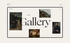 the gallery website is displayed with many paintings and pictures on it's side panel