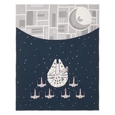 Bring intergalactic design to their sleep space with this cozy all-cotton quilt. Featuring the Millennium Falcon(TM) and a platoon of X-wing(TM) starfighters, it boasts an iconic Star Wars(TM) style. DETAILS THAT MATTER Quilt is expertly stitched by hand. 270-gram-weight cotton batting. Quilt and shams reverse to solid color. Quilted sham has a tie closure. Made of 100% cotton. KEY PRODUCT POINTS Quilt, sham and insert sold separately. Machine wash. STAR WARS (C) & (TM) 2025 Lucasfilm Ltd. Star Wars Quilt, Space Quilt, The Millennium Falcon, Kids Bed Linen, Quilted Bedding, Honeycomb Stitch, Linen Bedspread, Pb Kids, Quilted Sham