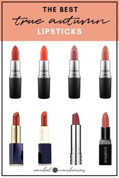 Hoc Autumn Lipstick, True Autumn Lipstick Palette, Warm Autumn Lipstick Colors, Soft Autumn Makeup Lipsticks, True Autumn Lipstick Colour, Warm Lipstick Colors, True Autumn Color Palette Makeup, Soft Autumn Lipstick Colors