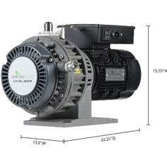 an electric motor is shown with measurements for the size and width, as well as its output