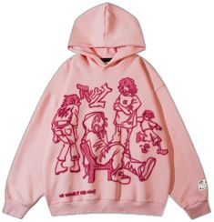 Aelfric Eden Hoodie, Pink Hoodie Outfit, Hiphop Y2k, Hoodies Y2k, Printed Hoodie Men, Hoodie Ideas, Denim Jacket Winter, Hoodie Cartoon, Aelfric Eden