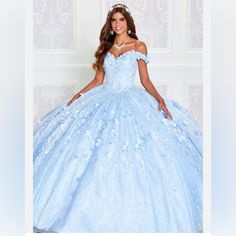 Stunning Baby Blue Sweet 16 Ball Gown. Worn Once. The Entire Dress Has Built In Lights Which You Can Choose Which Part Of Dress To Light Up For That Grand Entrance. I Have Included A Video And Pictures Of My Daughter Wearing This Beautiful Dress. Dress Does Not Come With The Hoop Petticoat Which Will Have To Be Purchased By The Buyer. Baby Blue Sweet 16, Sweet 16 Ball Gown, Sweet 16 Ball, Light Blue Quinceanera Dresses, Hoop Petticoat, Blue Sweet 16, Blue Quinceanera, Quinceanera Dresses Blue, Grand Entrance