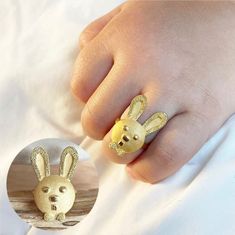 Gold Gentle Rabbit Ring 24K 0.999 Pure 3.75g 한돈 | It's a perfect gift for a baby who was born in 2023 the Year of the rabbit The rabbit is the 4th of the twelve animal signs that make up the Chinese zodiac. Celebrate your loved one's Baeke-il (100days) or Dol(1st birthday party) with our dainty, delicate and simple, minimalist Pure Gold 24K Tiger Ring. It can be engraved on the back of the ring (Any 3 characters maximum) -example 1) ARI 2) 하진 If you select an option for the engraving,  You'll re Handmade Gold Ring For Birthday, Animal Signs, Rabbit Ring, Baby Gold Rings, Tiger Ring, Baby Ring, Baby Rings, Medical Bracelet, Rabbit Baby