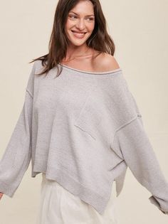 Experience bold comfort with this super-soft Go Big or Go Home Light Weight Wide Neck Oversized Cropped Sweater. Perfect for any season, its lightweight knit fabric will keep you cozy. Dress it up or dress it down - this stylish cropped sweater incorporates a wide neck and modern silhouette, making it a versatile fashion option for any occasion. Get ready to style it your way. Color: Cream, Black, or Ash Fabric: 65% Acrylic, 35% Polyamide Brand: Listicle Includes: x1 Sweater Sizes: S-M-L, Regula Spring Jumpsuits, Oversized Cropped Sweater, Crop Pullover, Sequin Outfit, Cropped Knit Sweater, Oversize Knit, Oversized Knitted Sweaters, Sweater Tank Top, Sweaters Online