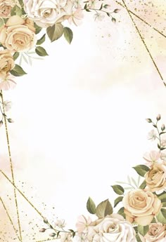 a floral background with roses and leaves