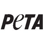 the peta logo is shown in black and white