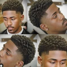 Haircuts For Medium Hair Men Black, Taper Fade Haircut Mens Black, Tapper Hair Cuts Men, Afro Temp Fade, 4c Haircut Men, Mini Afro Taper Fade Black Men, Tapered Hairline Black Men, Fingercoils Afro, Tapper Fade Black Men Haircut